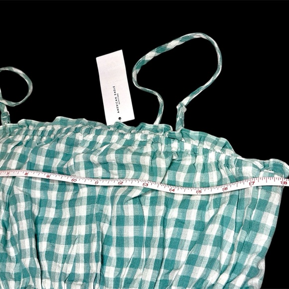 Women~American Eagle Outfitters~Blue green Gingham Smocked tank top~BNWT~SKU017 - Picture 9 of 9